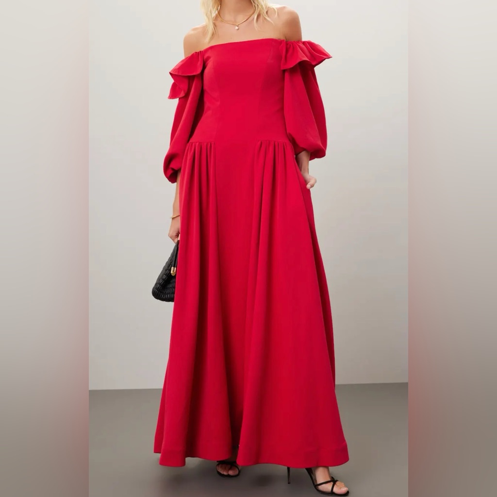 Zac Posen Off Shoulder Ruffle Dress $795 Nwt